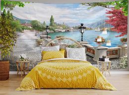 Tapestries Beautiful Ancient Architecture Print Wall Hippie Tapestry Polyester Fabric Home Decor Wall Rug Carpets Hanging Big Couch Blanket L2401