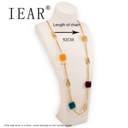 Pendant Necklaces IEAR Gold Plated Jewelries Suppliers Good Quality Long Chain Necklace Wholasale