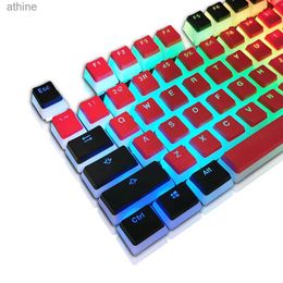 Keyboards Keyboards 108 Key Black Red PBT Keycaps OEM Profile Pudding Double Shot Backlit Key caps For Cherry MX Gateron Gamer Mechanical Keyboard YQ240123