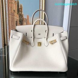 Leather Handbag Elegant Womens Bk Tote Bags Suitable for Top Layer Cowhide 35 Platinum Bag White 2024 New High Capacity Genuine Leather Womens Bag with a Premiu HB W7WT