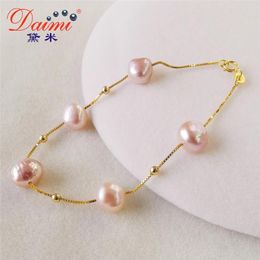 Bangles DAIMI Baroque Freshwater Pearl Bracelet S925 Sterling Silver Exquisite and Fashionable Pearl Bracelet For Women