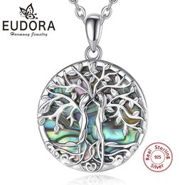 Pendants EUDORA 925 Sterling Silver Sisters Tree of Life Necklace Pendant Woman Charm Party Simplicity Jewellery Accessories Gift for women