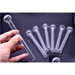 Smoking Pipes 6 Inch Clear Pyrex Oil Burner Thickness Glass Tube Nail 25Mm Od Ball For Water Pipe Drop Delivery Home Garden Househol Ot2Sd