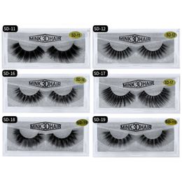 3D Mink Makeup False Eyelashes 7 Pairs Dramatic Handmade Strip Lashes Natural Thick Soft Volume Faux Mink False Eyelashes577