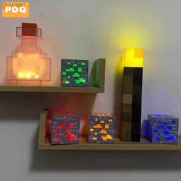 Desk Lamps Brownstone Flashlight LED Torch Ore Lamp Playroom Decoration USB Rechargeable Desk Lamp Holiday Gift Kids Play MC Light YQ240123