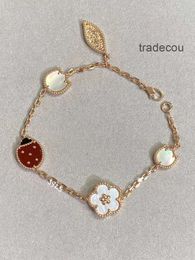 Van Clover Jewellery Cleef Four Leaf Clover Bracelet Seven Star Ladybug Bracelet 925 Sterling Silver Plated 18k Gold Lucky Ladybug Five Flower Brac