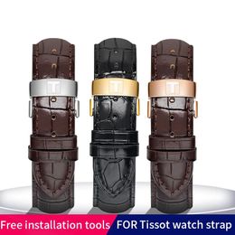 Components Leather Strap for Tissot Le Locle T41 T006 Prc200 Watch Strap Wrist Belt Watch Bracelet 1853 Watchband Men 19mm 20mm 21mm 22mm