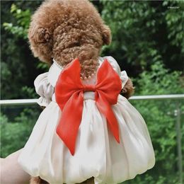 Dog Apparel Streamer Yarn Pet Skirt Clothes Spring Summer Bow Cat Teddy Bichon Flying Sleeve Supplies