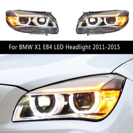 Front Lamp For BMW X1 E84 LED Headlight Assembly 11-15 DRL Daytime Running Light Streamer Turn Signal High Beam Angel Projector Lens