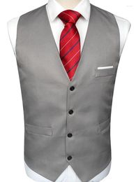 Men's Vests KAMBERFT Mens Waistcoat Tie Set Sleeveless Jacket Suit Vest Necktie Wedding Business