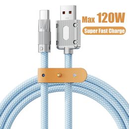 1.5M 120W 6A USB Type C Cable Super Fast Charging Bold Braid Cord For iPhone15 Xiaomi Huawei Samsung Quick Charge USB C Cables Data Wire