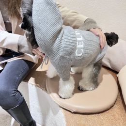 Designer Letter Dog Clothes Autumn Winter Pet Grey Knitting Sweater Chenery Teddy Classic High Quality Pets Coat Cat Clothes Sweater