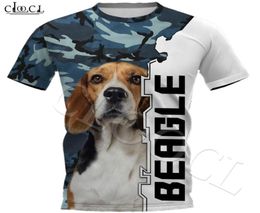 Camo Beagle Dog 3D Tshirt Full Print Animal Design Short Sleeve Pet Dog Tee Shirt Women Men Casual Plus Size Tops Drop 23829781