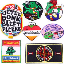 Cartoon Frog Iron on Patches for Clothing Sew on Embroidered Patch Love Repair Applique for Clothes Jeans Backpack Jacket DIY Accessory