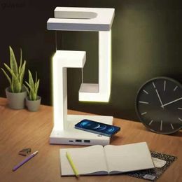 Desk Lamps Creative Smartphone Wireless Charging Suspension Table Lamp Balance Lamp Floating For Home Bedroom YQ240123