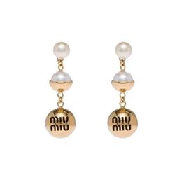 Muimu Earring Designer Women Top Quality With Box Charm Fashion Pearl Earrings Versatile Simple And Long Hanging Earrings Small And Popular Female Earrings