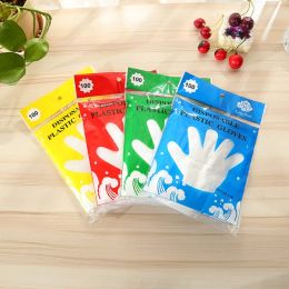 PE Disposable Glove Oil Proof Waterproof Transparent Gloves Multi Function Easy To Use Mittens For Home Clean ZZ