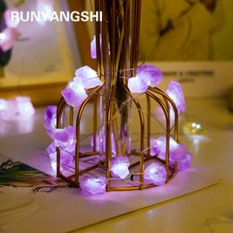 2M Natural Quartz Crystal Gemstone Lamp Rose Quartz Energy Amethyst Atmosphere Decoration Light Birthday Party Decorative Lights 240118