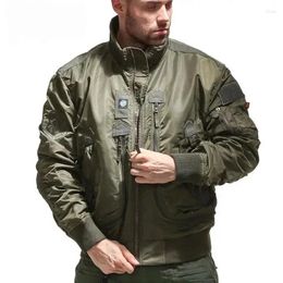 Men's Jackets Stand Collar Flight Men Jacket Coat Winter Bomber Combat Outwear Waterproof Casual Long Sleeve Oversize 4XL