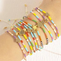 Strand Vlen Dainty Bracelet Colorful Miyuki Seed Beads Heart Star For Women Boho Jewelry Stackable Pulseras