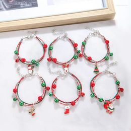 Charm Bracelets Christmas Bracelet Women Accessories Party Gift Adjustable Female Jewelry Xmas Santa Claus Merry