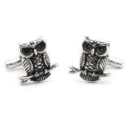 New animal series black retro owl cufflinks men's metal cufflinks fashion jewelry thickening plating