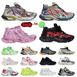 Luxury Brand Track Runners 7.0 Designer Sneakers Running Shoes Graffiti White Blue Orange Black Multicolor Shoes Trainers for Men and Women