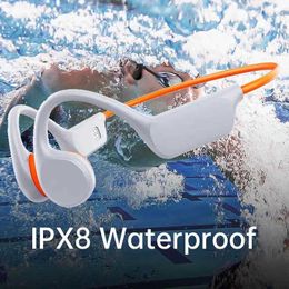 Headsets Bone Conduction Earphones Wireless Bluetooth IPX8 MP3 Player Hifi Ear-hook Headphone with Mic Waterproof Headset for Swimming J240123