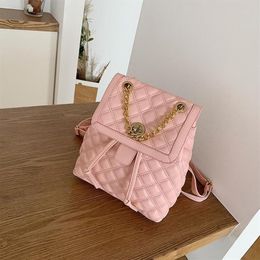 Designer Pu Leather Backpacks Women High Quality Ladies Shoulder Bag High Quality School Bags for Teenage Girls Chain Travel Bag273b