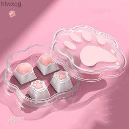 Keyboards Pink Cat Claw Keycap Diy Cute Soft Key Cap Novelty Personality Universal Socket YQ240123