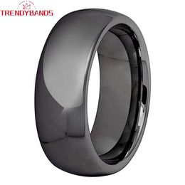 Bands 6mm 8mm Gunmetal Tungsten Carbide Wedding Band Men Women Engagement Ring Wholesale Fashion Jewelry