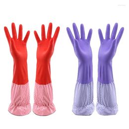 Disposable Gloves 4Pcs To Wash Dishes More Housework Rub-Ber Waterproof Rubber Durable Washing Clothes For Winter Warm Female Clean