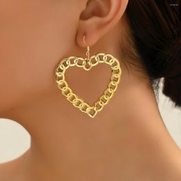 Stud Earrings Gold Colour Love Hollow Out Women's For Outgoing Fashion Geometry Acrylic Female Bohemian Wedding Party Jewellery Gifts