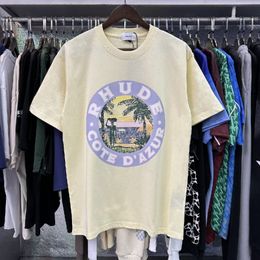 Spring Summer Rhude t Shirt Man Rudees Tshirts Women Tees Oversize Men Rhude Short Sleeve T-shirt Luxury Brand Mens Rudees T-shirts UsNRH7