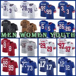 Saquon Barkley 5 Kayvon Thibodeaux Football Jerseys Daniel Jones New Yorks Darren Waller Xavier McKinney Giantes Dexter Lawrence Wan'dale Robinson DeVito Evan Neal