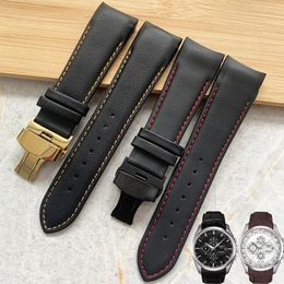 Components Handmade Genuine Leather Curved End Watchband 22mm 23mm 24mm for Tissot T035 Watch Band Strap Steel Wrist Bracelet