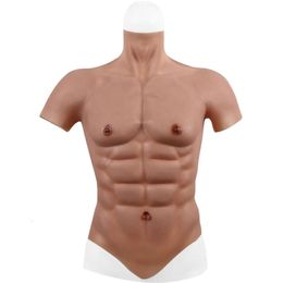 Costume Accessories Costumecosplay Muscle Suits with Zipper Fake Muscles Silicone Costume Body Suit Cosplay Crossdress Chest EYUNG