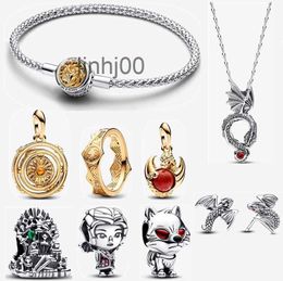 Charm Bracelets 2023 New Designer for Women Jewellery Diy Fit Pandoras Bracelet Earring Thrones House of the Dragon Crown Ring Fashion Halloween Party Glas