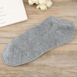 Men's Socks 3 Pairs Solid Colour Mens Ankle Boat Invisible Summer Breathable Casual 37JB