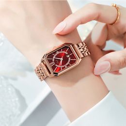 Womens simple light luxury fashion small square temperament quartz watch montre de luxe gifts