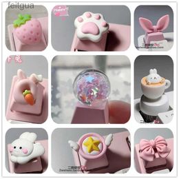 Keyboards Keyboards 1pcs Cute Mechanical Keyboard Keycaps Personalised Anime Custom Cat Claw Bunny Plastic Resin Esc Keyboard Caps YQ240123