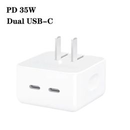 35W Dual USB-C Quick Power Adapter Charge QC3.0 PD Charger USB Type C PD35W Smart Phone Wall Charging For Apple iPhone 15 13 14 12 Ipad Macbook Max Pro Samsung EU US