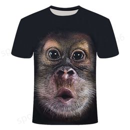 Mens T-shirts 3d Fashion Funny Monkey Graphic t Shirts Summer Casual Animal Pattern Men s Shirt Hip Hop Print Short Sleeve Tops