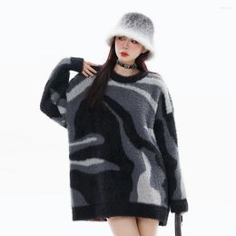 Women's Sweaters Artist Academia Mohair For Women Men Oversize Aesthetic Oneck Spring Fall Long Sleeve Pullovers Streetwear Y2k Top