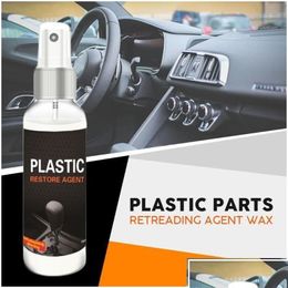 Care Products Car Interior Renovated Coating Paste Plastic Parts Retreading Agent Wax Instrument Dashboard Reducing 30Ml/50Ml1 Drop De Dhiva