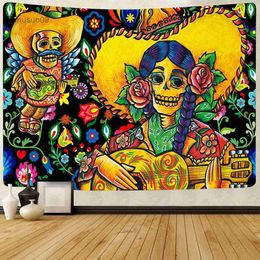 Tapestries Home Decor UV Tapestry Day of the Dead Mexican Carnival Sugar Skull Wall Hanging Living Room