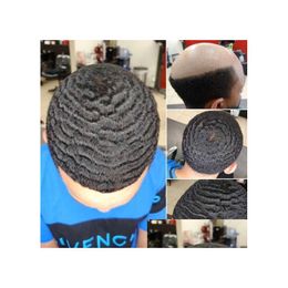 Men'S Children'S Wigs 4Mm 6Mm 8Mm 10Mm 12Mm Mens Wig Indian Virgin Human Hair Replacement Afro Wave Fl Lace Toupee For Black Men F Dhman