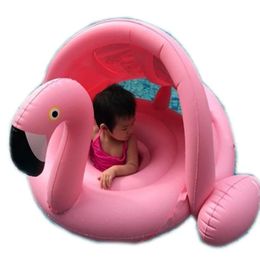 Skewers Baby Shade Swim Float Circle Ring Safe Iatable Flamingo Baby Arm Rings Kids Swimming Seat with Sunshade Swimming Pool Floats