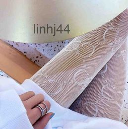 Socks Hosiery Letter Black Silk Stockings Women's Autumn and Winter Opaque Tights Fishnet Stocking Ins Trendy Popular Thin Jk Sexy 3NIR