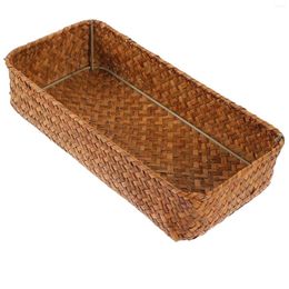 Kitchen Storage Flatware Cutlery Basket Sundry Rack Desktop Tray Silverware Organiser Woven Multipurpose Baskets Chic